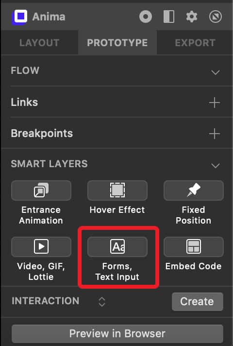 ANIMA - smart layer - Form text input